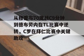 多米电竞-从穆雷与70激战C9分钟到德布劳内在TL比赛中逆转，C罗在拜仁比赛中关键助攻的简单介绍